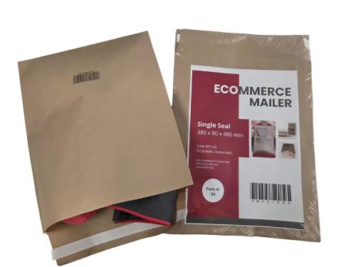 Single Peel & Seal Ecommerce Mailers 50 Pack 380 x 80 x 480mm Manila 90gsm