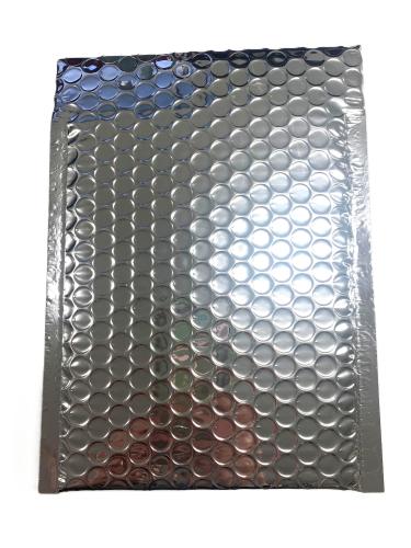 180 x 140mm Silver Metallic Gloss Bubble Bag