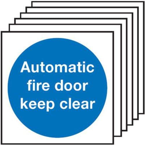 100x100mm Automatic Fire Door Keep Clear - Rigid Pk of 6