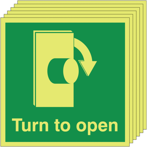 150x150 6 pack Turn To Open Clockwise - Nite Glo Self Adhesive