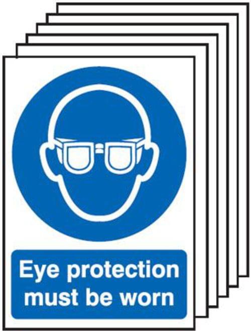 420x297mm Eye Protection Must Be Worn - Rigid Pk of 6
