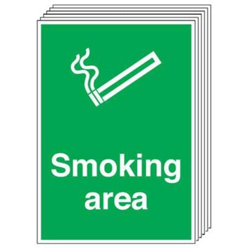 420x297mm Smoking Area - Rigid Pk of 6