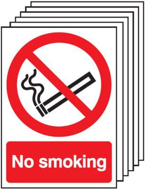 420x297mm No Smoking - Rigid Pk of 6