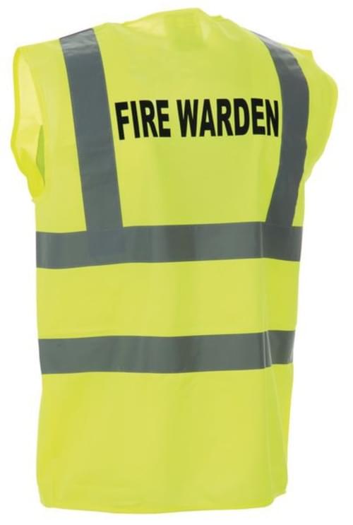 High Vis 2 Band Waistcoat - Yellow Fire Warden - Med