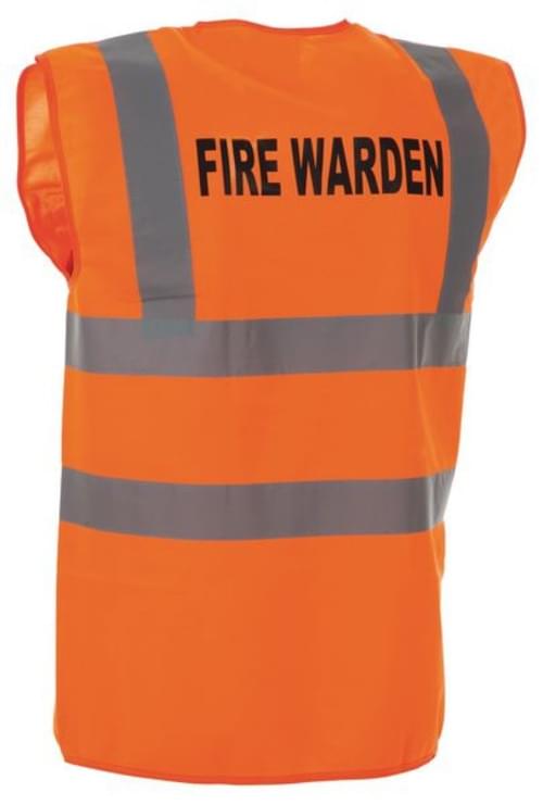 High Vis 2 Band Waistcoat - Orange Fire Warden - Med