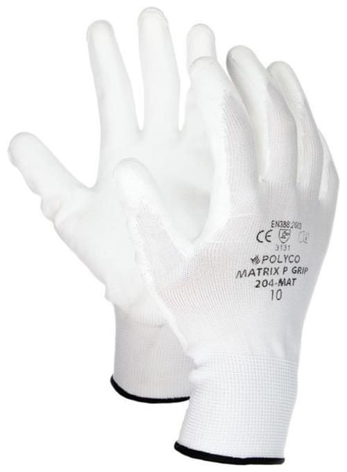 Matrix P Grip Gloves - Size 8 (Small) White