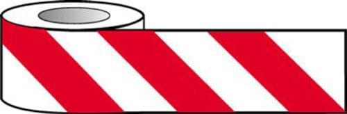 Barrier Warning Tape - 75mm x 100m - Red & White Chevron