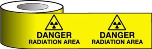 Barrier Warning Tape - 75mm x 100m - Danger Radiation Area