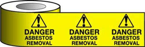 Barrier Warning Tape - 75mm x 100m - Danger Asbestos Removal