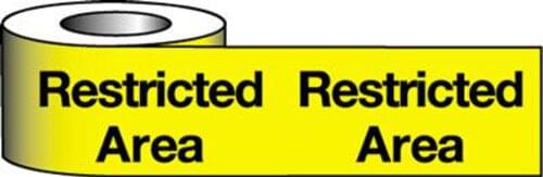 Barrier Warning Tape -75mm x 100m - Restricted Area
