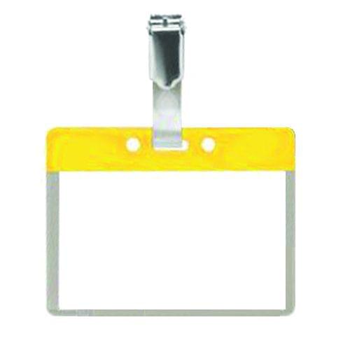 Pack of 25 Colour Coded Clip on Badges - Yellow