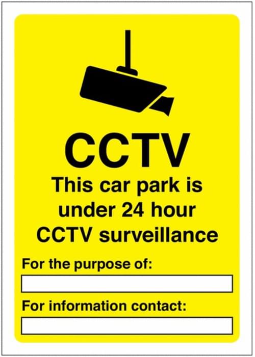 420x297mm CCTV This car park is - Rigid Plastic