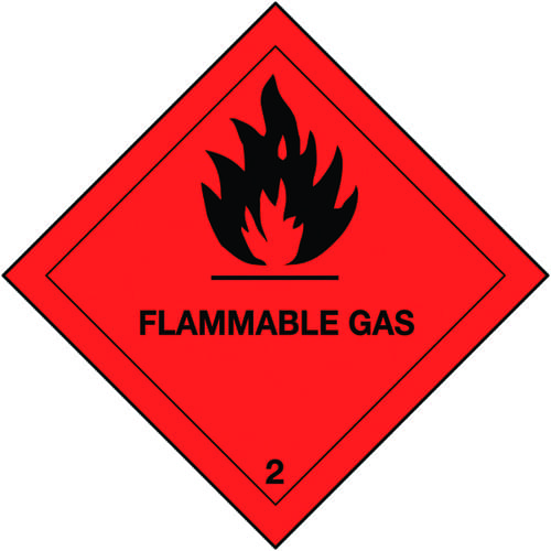 100x100mm Flammable Gas Magnetic Hazard Warning Diamonds