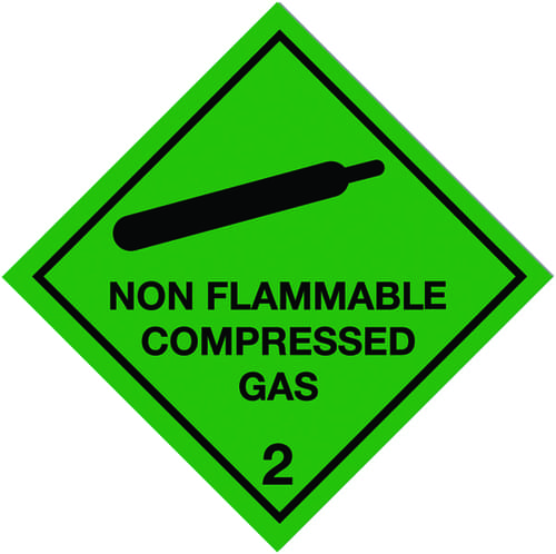 100x100mm Non Flammable Compressed Gas Self Adhesive Hazard Warning Diamonds