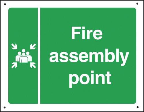 300x400mm Fire assembly point Vandal resistant sign