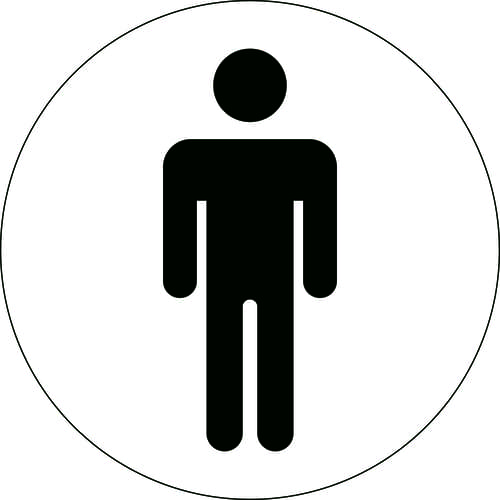 125mm Dia Male (symbol only) - Economy washroom sign