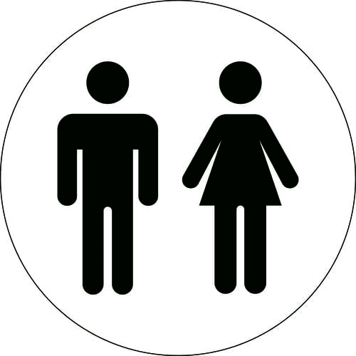 125mm Dia Male and Female (symbols only) - Economy washroom sign