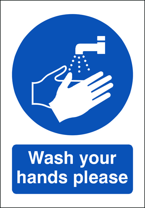 200 x 140mm Wash your hands please - Economy washroom sign