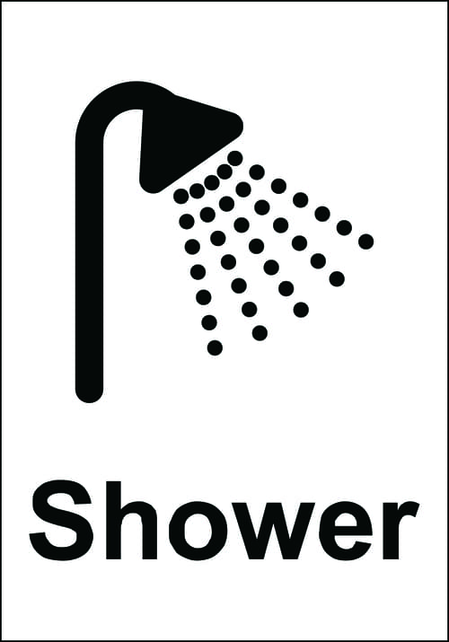 200 x 140mm Shower - Economy washroom sign