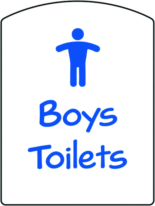 400x300mm Boys Toilets School Sign