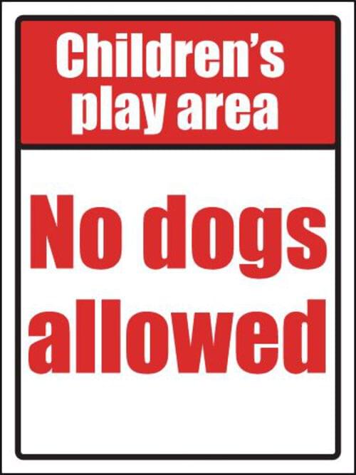 400x300mm Childrens play area no dogs allowed School Sign