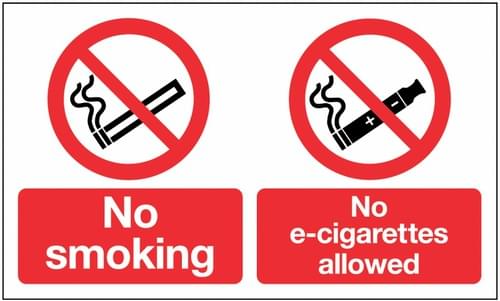 300x500mm No smoking no e-cigarettes allowed - Rigid