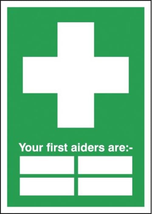 420x297mm Your First Aiders Are (with spaces) - Rigid