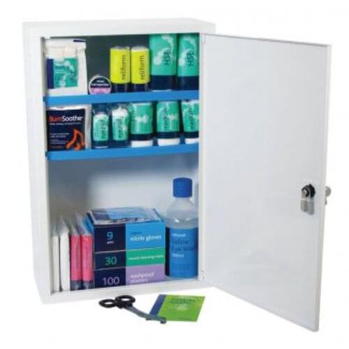 Stocked Metal First Aid Cabinet