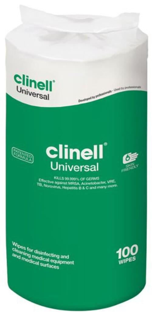 Clinell Universal Wipes (100 Wipe Refill for Tub)