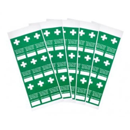 Tamperproof First Aid Inspection Labels - Pack 45
