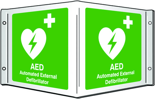 200x400mm AED Automate External Defibrillator Projecting 3D Sign