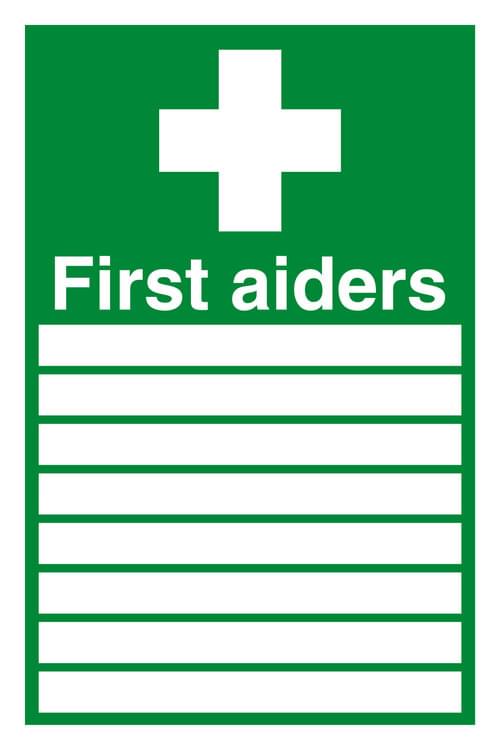 300x200mm First Aiders (with spaces) - Rigid