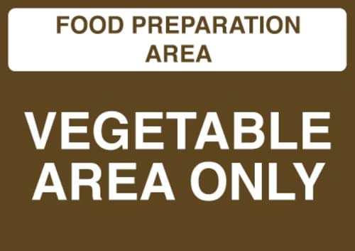 148x210mm Food Prep Area - Vegetable Area Only - Self Adhesive
