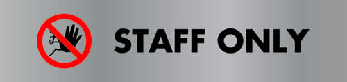 45x190mm Staff Only Door Sign