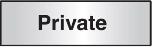 76x203mm Private Architectural Door Sign Centre Aligned