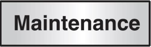 76x203mm Maintenance Architectural Door Sign Centre Aligned