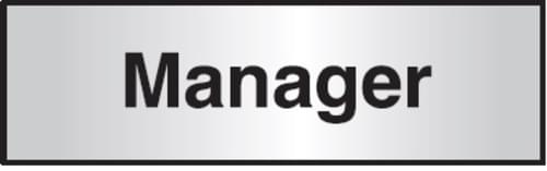 76x203mm Manager Architectural Door Sign Centre Aligned