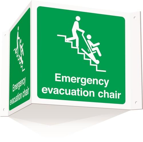 200x400mm Emergency evacuation chair projecting 3D sign