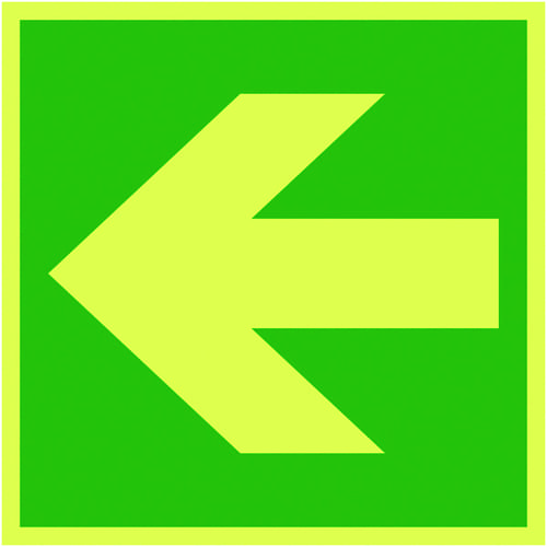 150x150mm Lateral Arrow - Nite Glo Self Adhesive