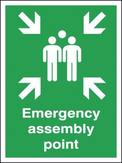 400x300mm Emergency Assembly Point - Post Mounted Aluminium