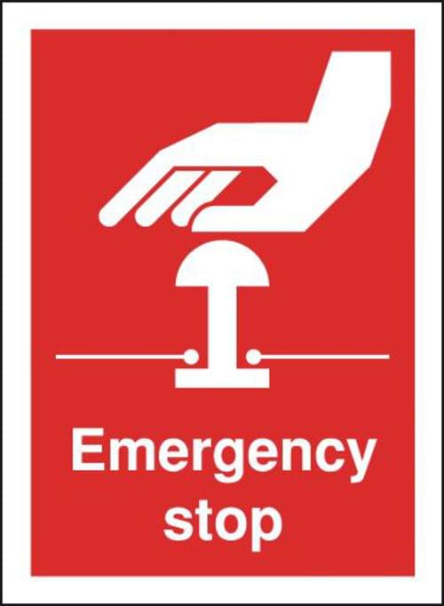 100x75mm Emergency Stop - Rigid
