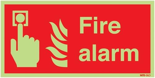100x200mm Fire Alarm - Nite Glo Self Adhesive