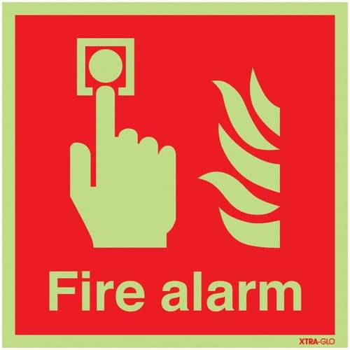 150x150mm Fire Alarm - Xtra Glo Self Adhesive