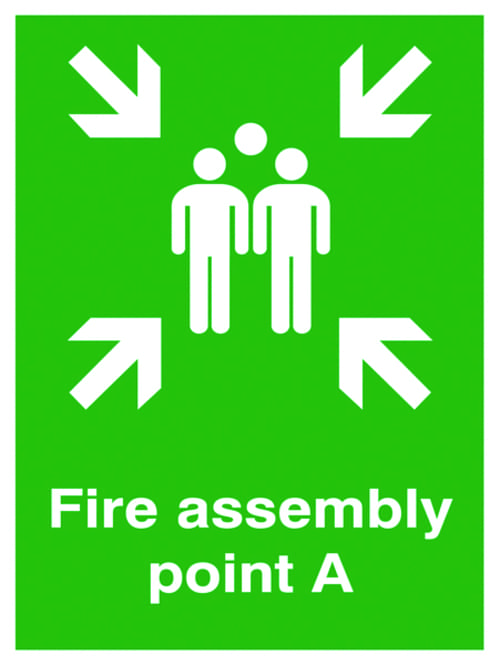 400x300mm Fire Assembly Point A - Post Mounted Aluminium
