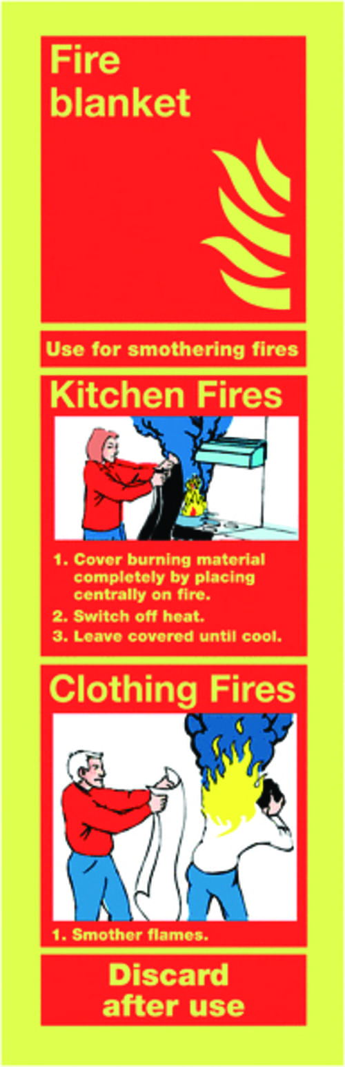 300x100mm Fire Blanket - Nite Glo Rigid