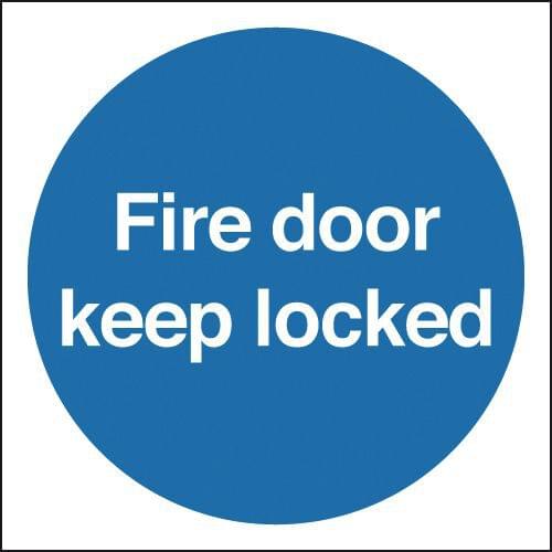 200x200mm Fire Door Keep Locked - Rigid