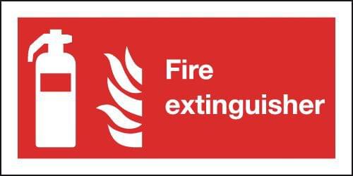 100x200mm Fire Extinguisher Symbol & Flames - Rigid