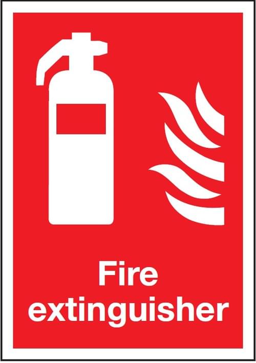 297x210mm Fire Extinguisher Symbol & Flame - Rigid
