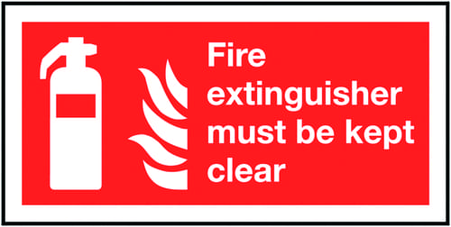 100x200mm Fire Extinguisher Must Be Kept Clear - Rigid