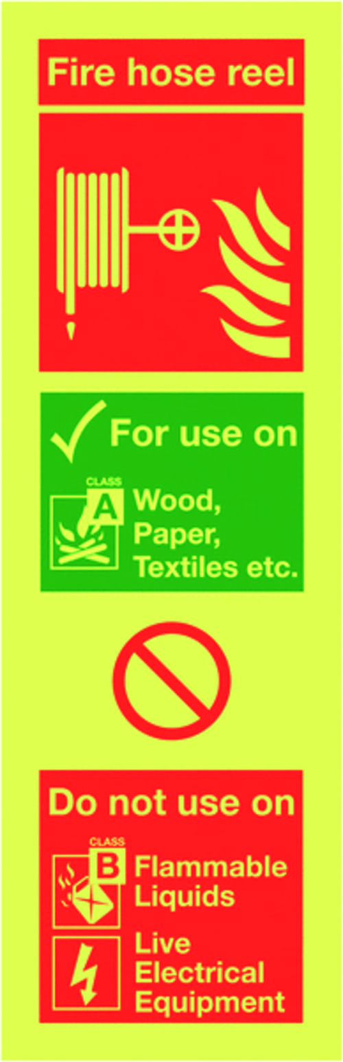 300x100mm Fire Hose Reel - Nite Glo Self Adhesive